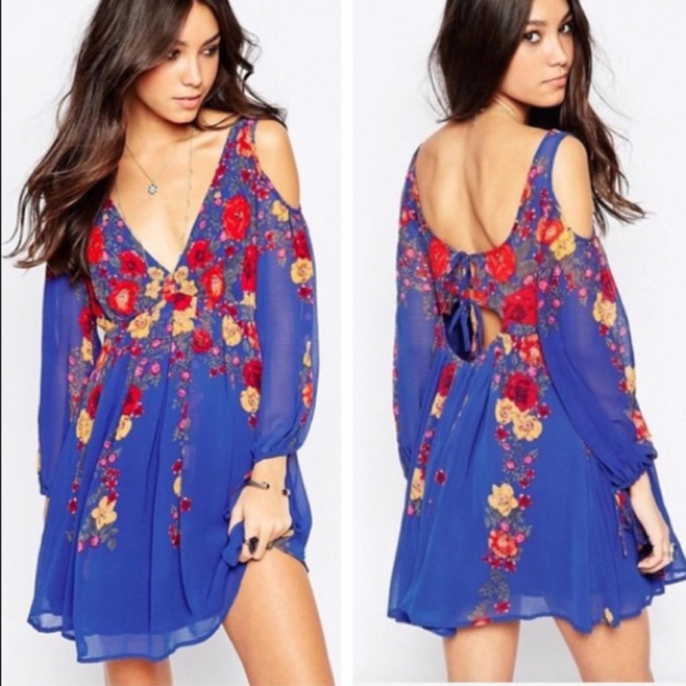 Free People Blue Floral Dress
